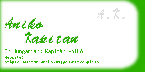 aniko kapitan business card